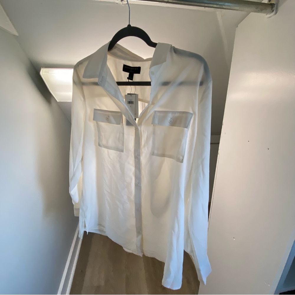 NWT Banana Republic Silk Button Down size L